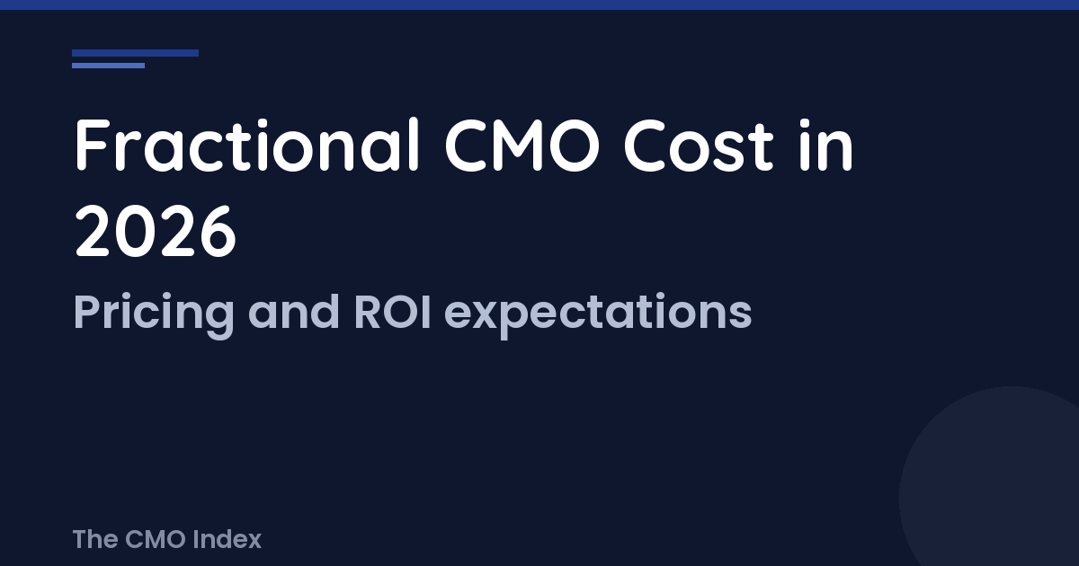 How Much Does a Fractional CMO Cost in 2026?
